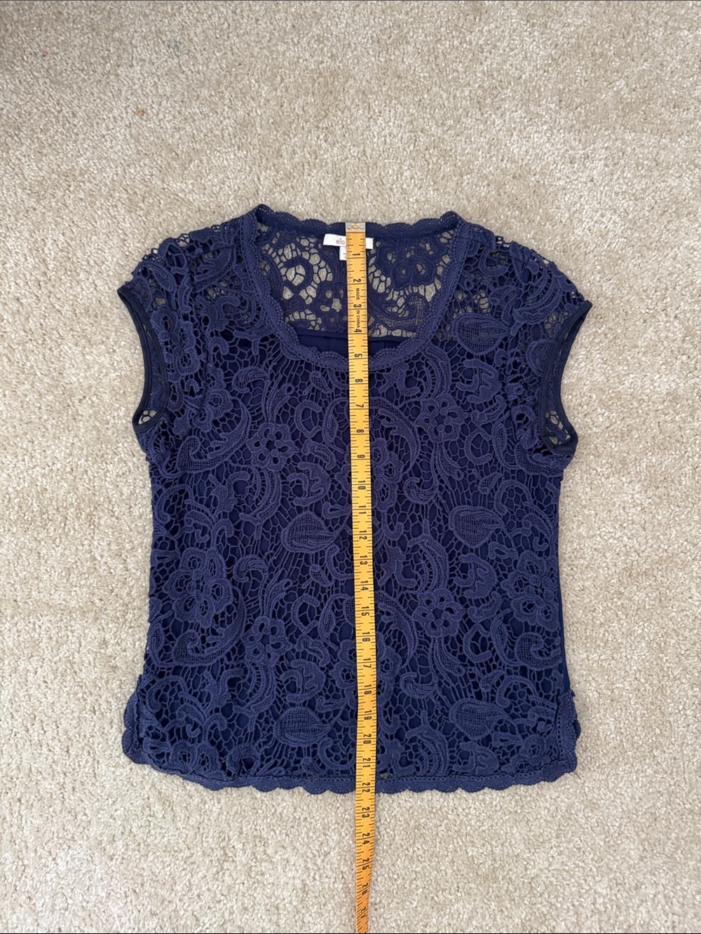 🔹 Ella Moss Anthropologie Lace Crochet Short Sleeve Top - size XS - Picture 8 of 8